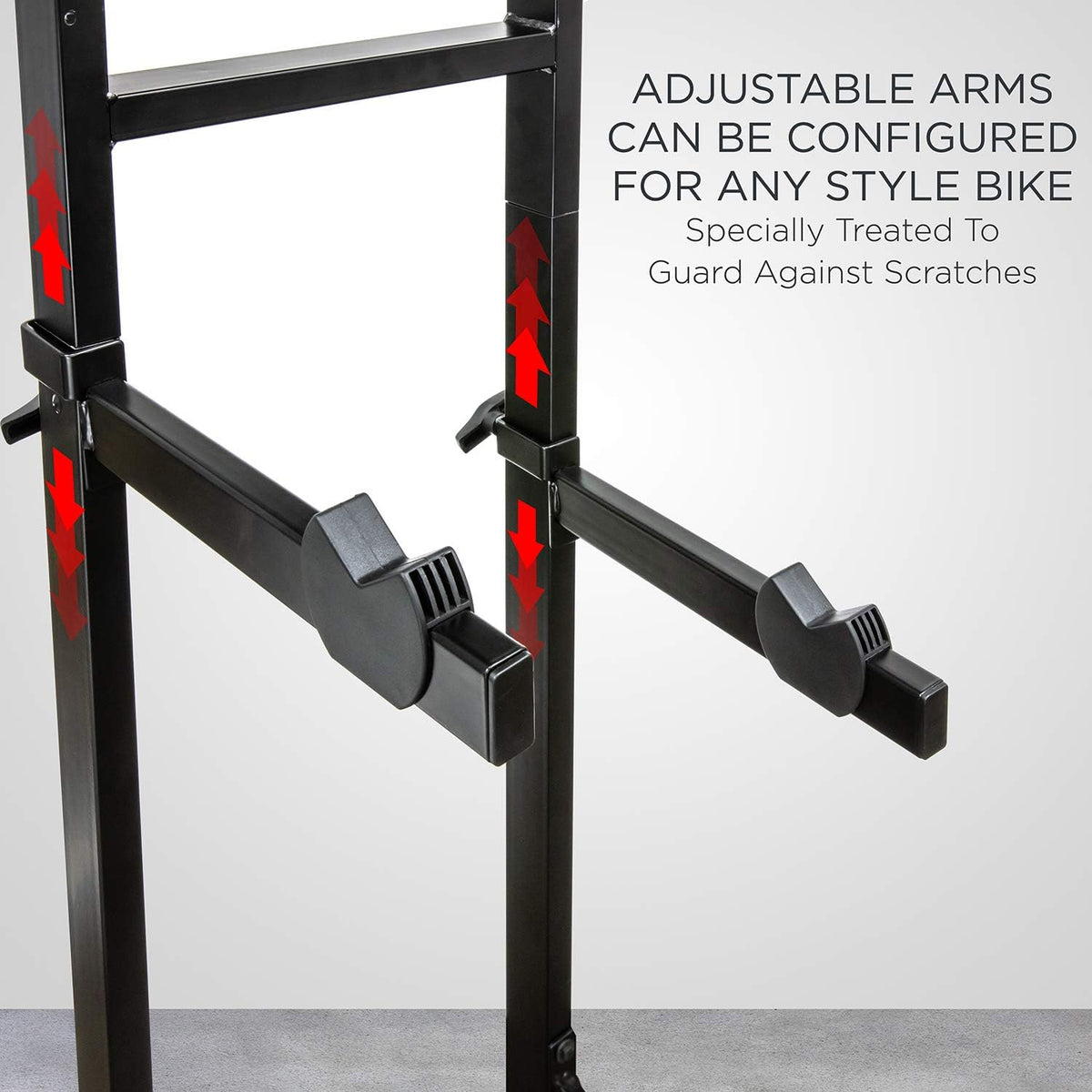 Bike Garage Storage Rack, 2 Bicycle Floor Stand, Adjustable, Freestanding J849