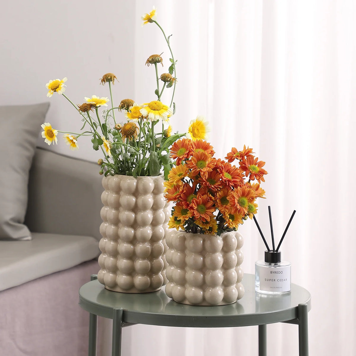 White Ceramic Vases, Set of 2 B596560