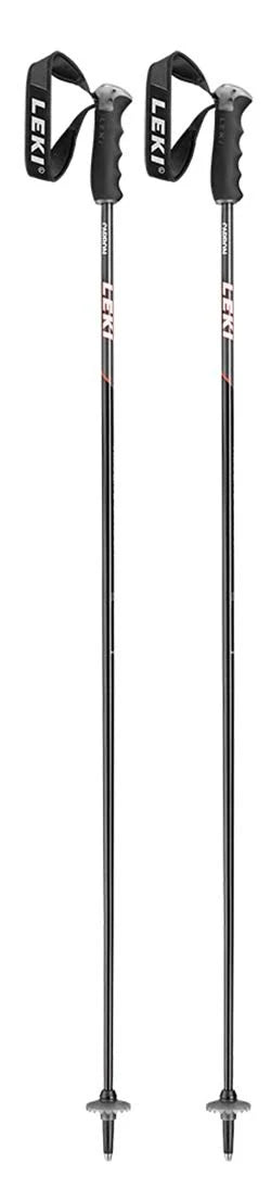 Black/White/Neon Red Carbon Ski Poles L4575