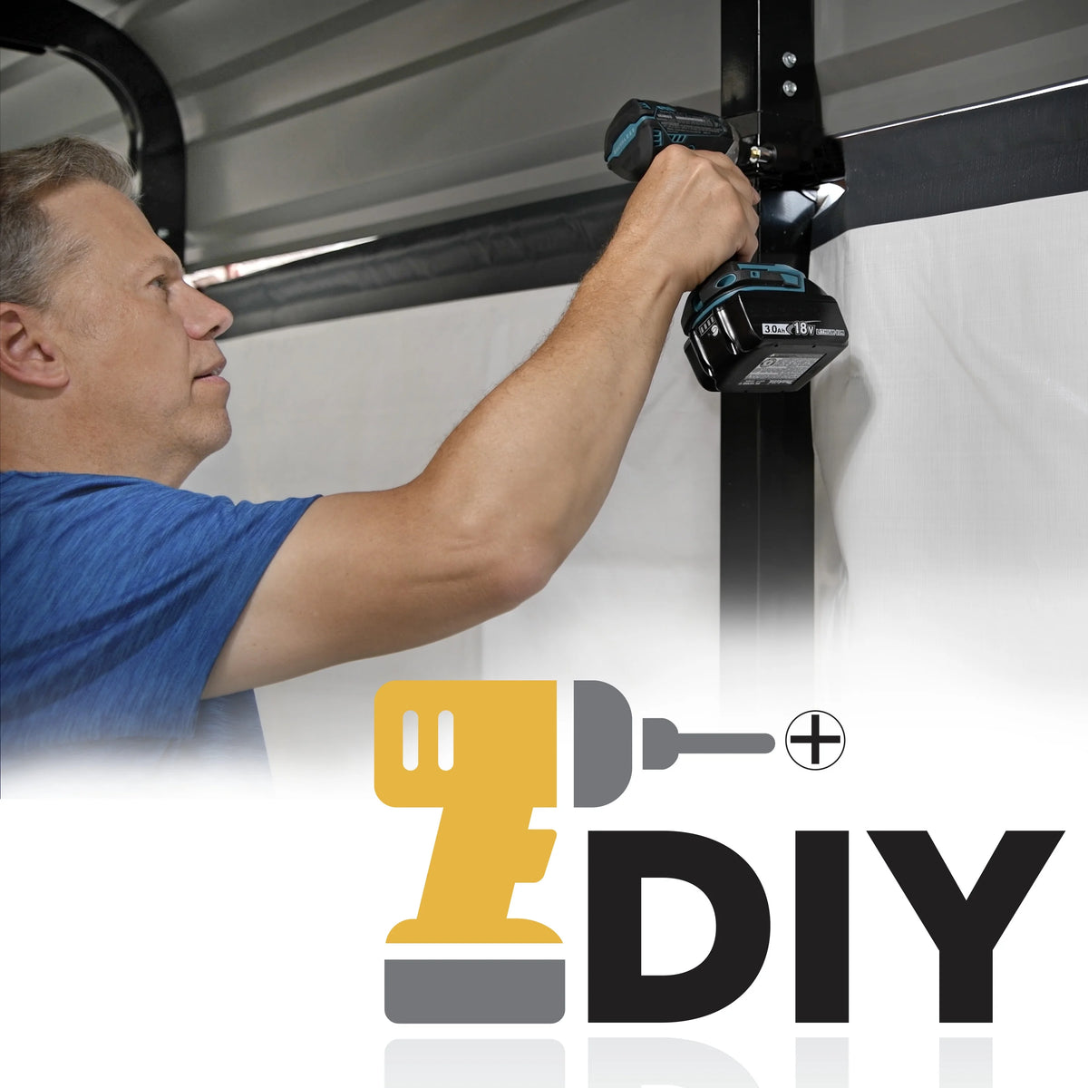Galvanized Steel Carport Kit with 2-Sided Enclosure Z59473