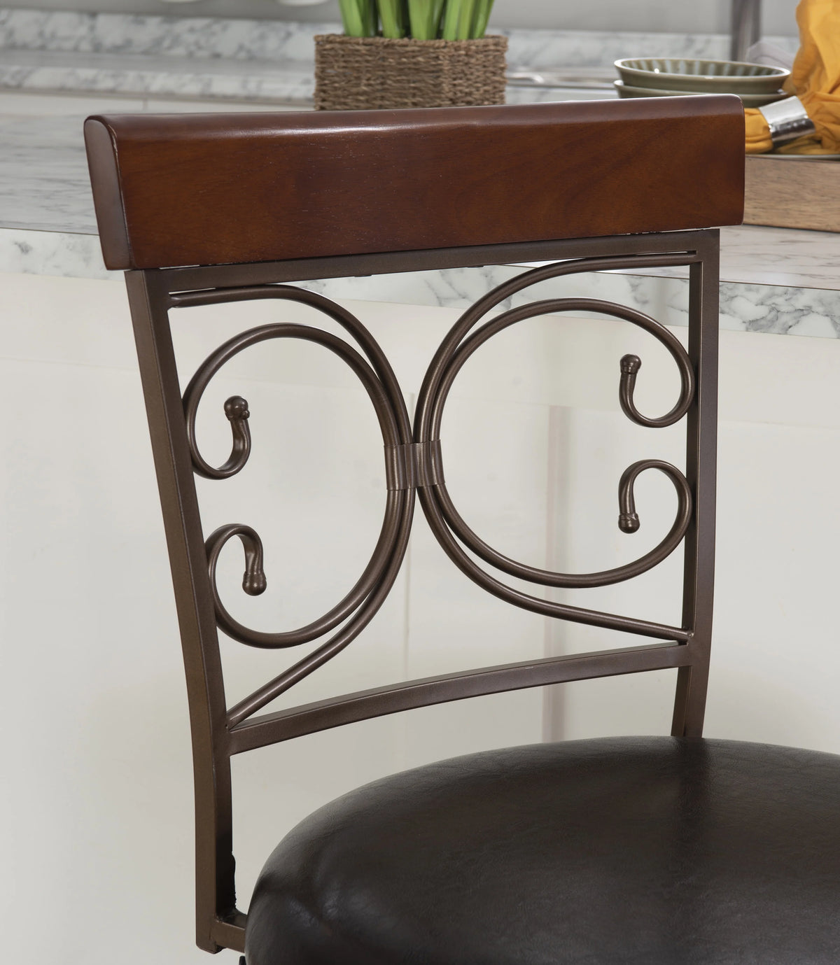 Dark Bronze Metal Counter Stool with Swivel W802