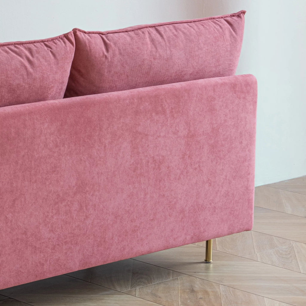 Pink Cotton Linen Armless Loveseat I12431