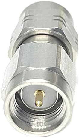 Precision 1.85 mm Male to SMA Male Microwave Adapter, DC to 26.5 GHz, 50 Ohm, Stainless Steel Body P937
