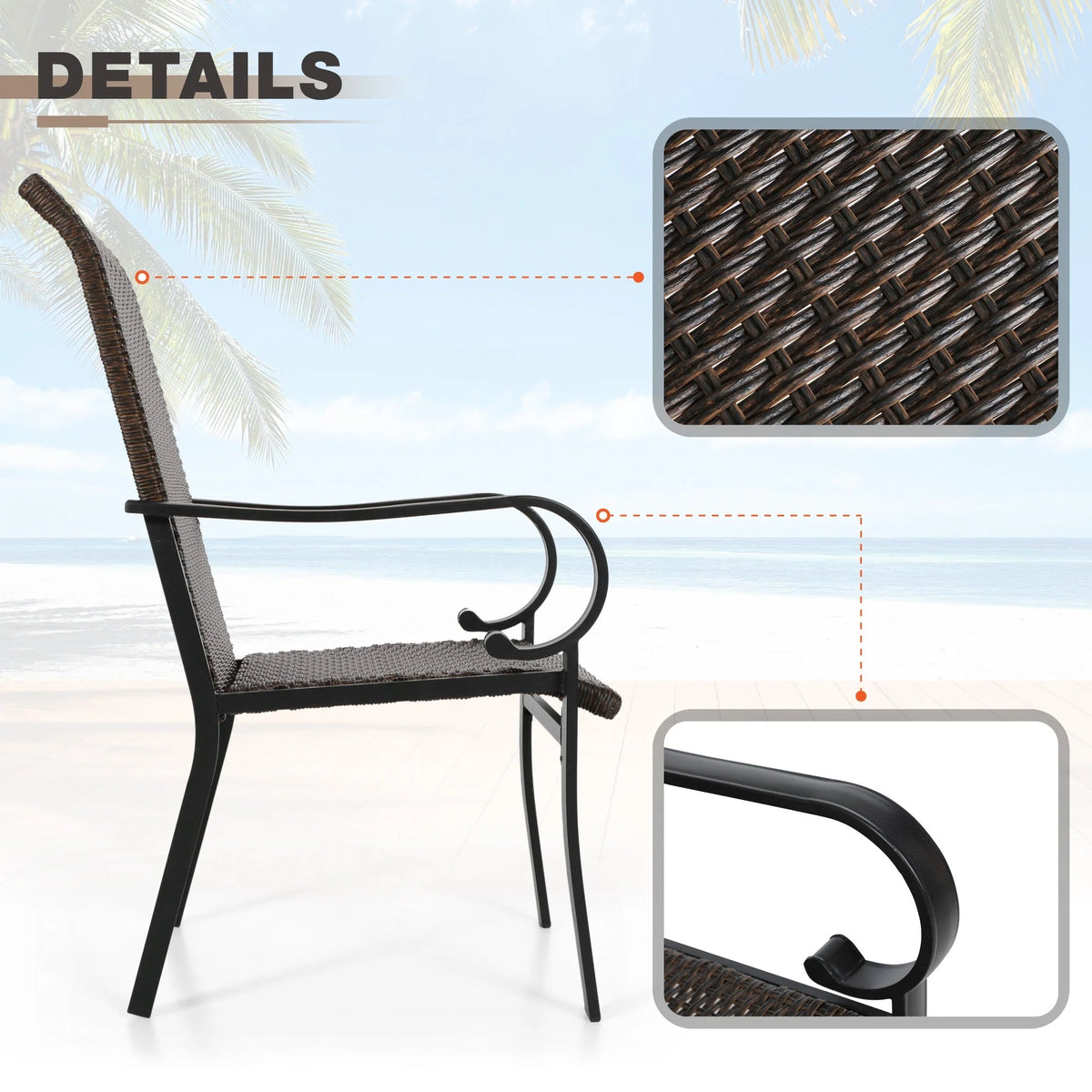 7 Pieces Wicker Rattan Patio Dining Set C51776