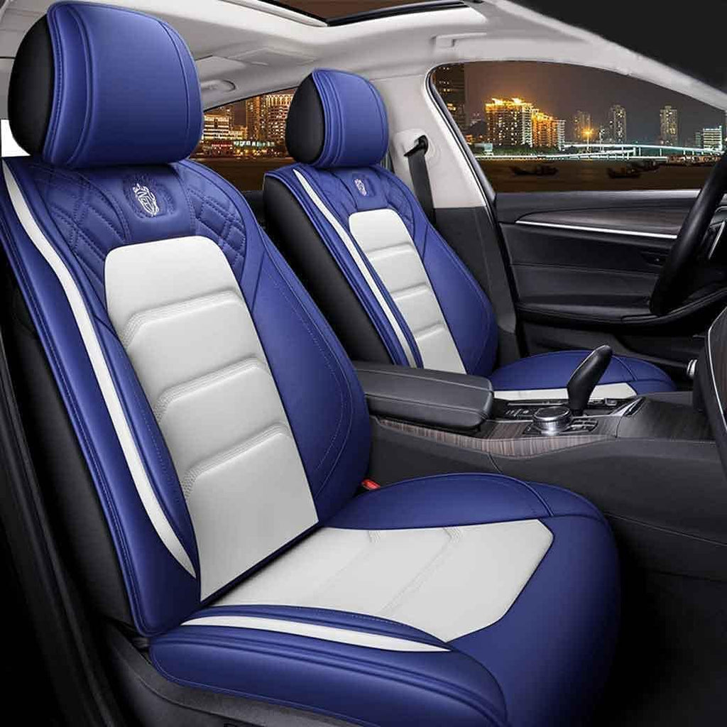 Leather Car Seat Covers 5 Seats Full Set Black Pink Y8481