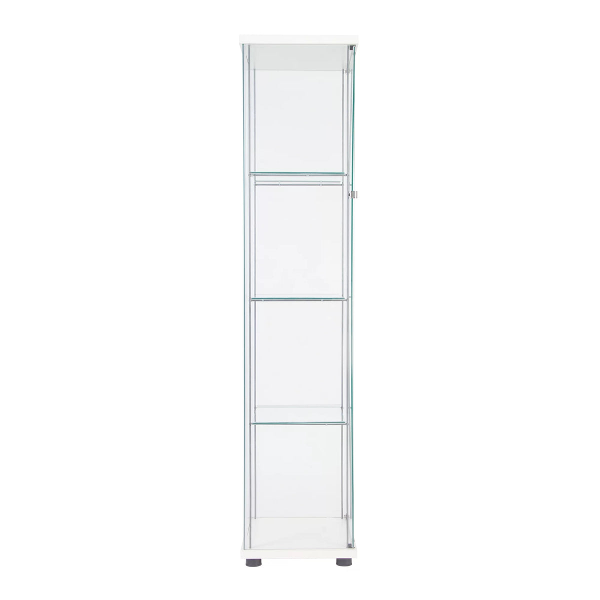 White One Door Glass Display Cabinet with 4 Shelves N283