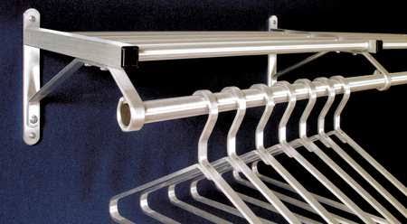 Satin Aluminum Coat Rack with 1 Shelf G402556