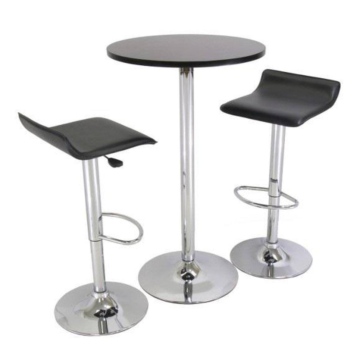 Black Round 3-Piece Pub Table Set P73576