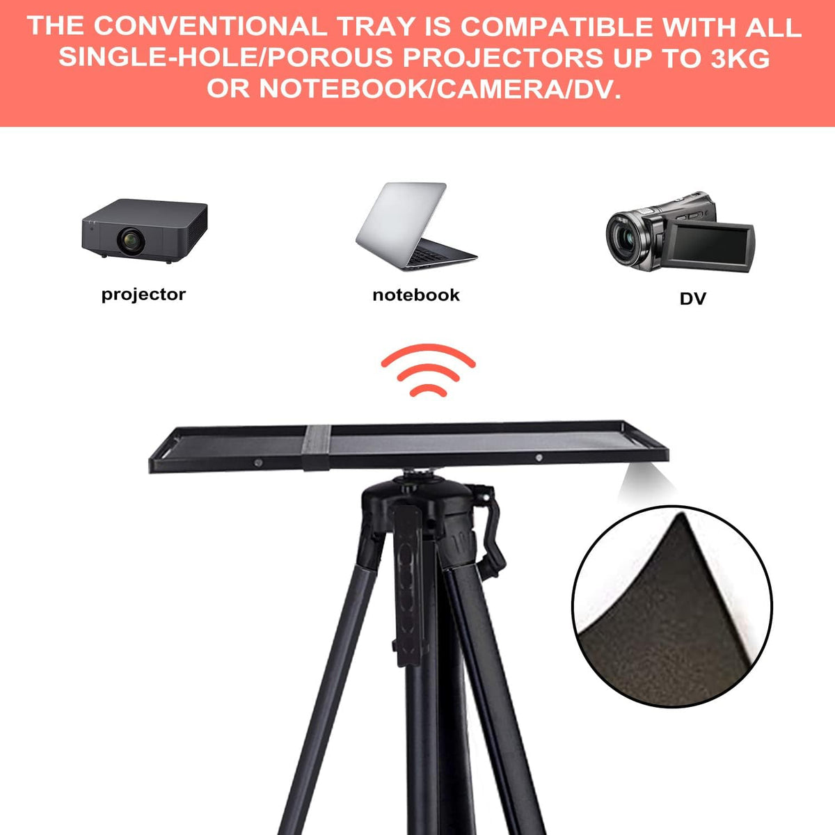Aluminum Multifunction Tripod Stand with Tray, 17" to 46", Pack of 2 H8240