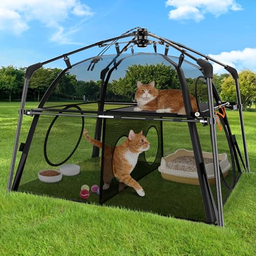 Extra Large 3-Tier Foldable Outdoor Cat Enclosure with Carry Bag T941953