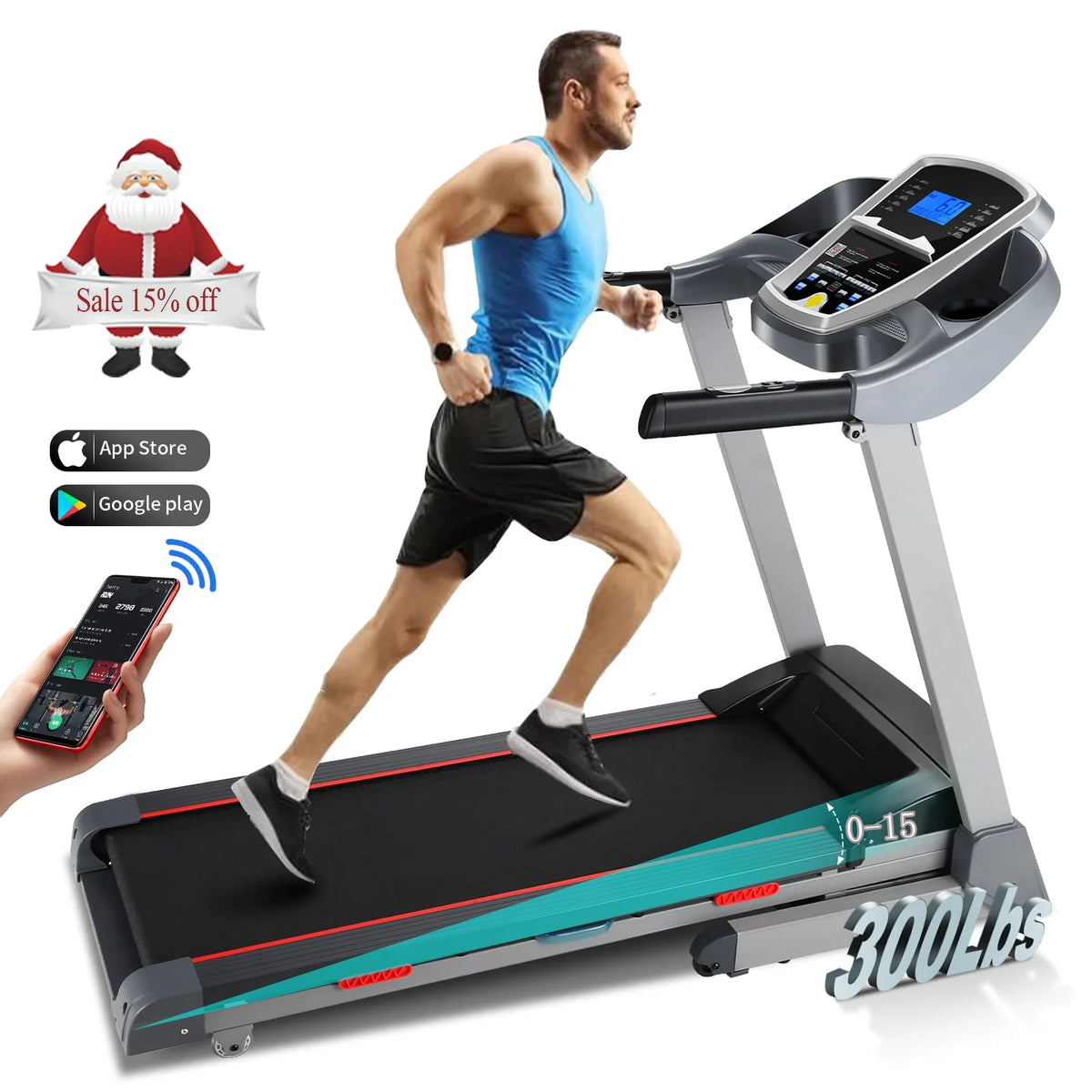 3.25HP Electric Treadmill with 15-Level Auto Incline C773