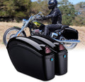 Black Motorcycle Hard Saddlebags with Turn Signal and Mounting Kits W781