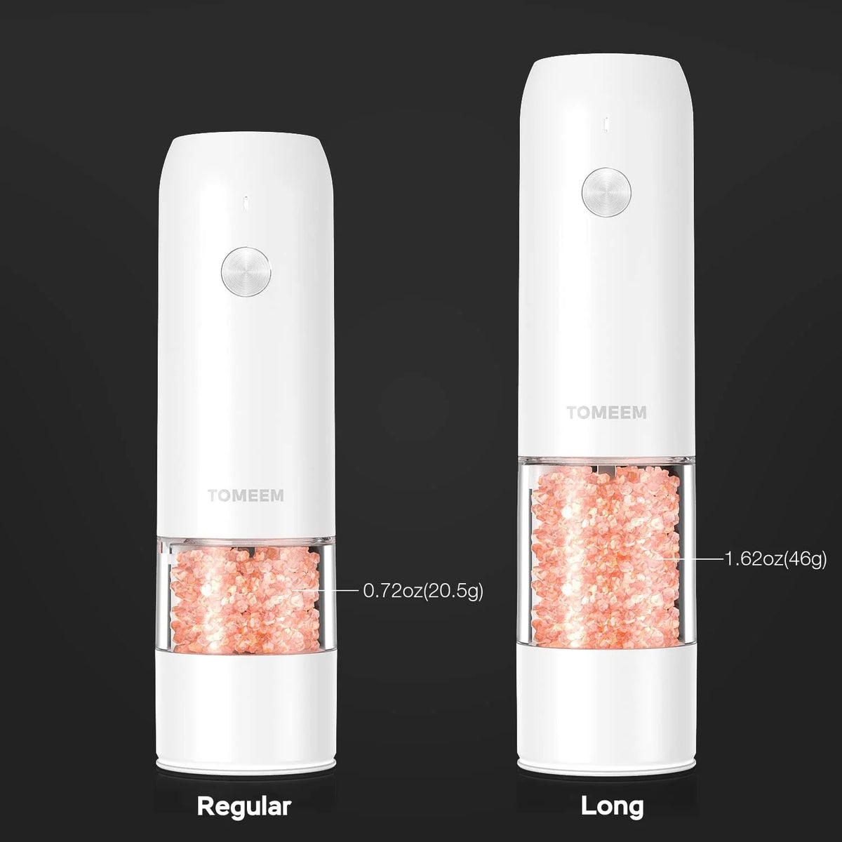 Electric Salt and Pepper Grinder Set Rechargeable 6-Level Adjustable Coarseness LED 46g Z82811