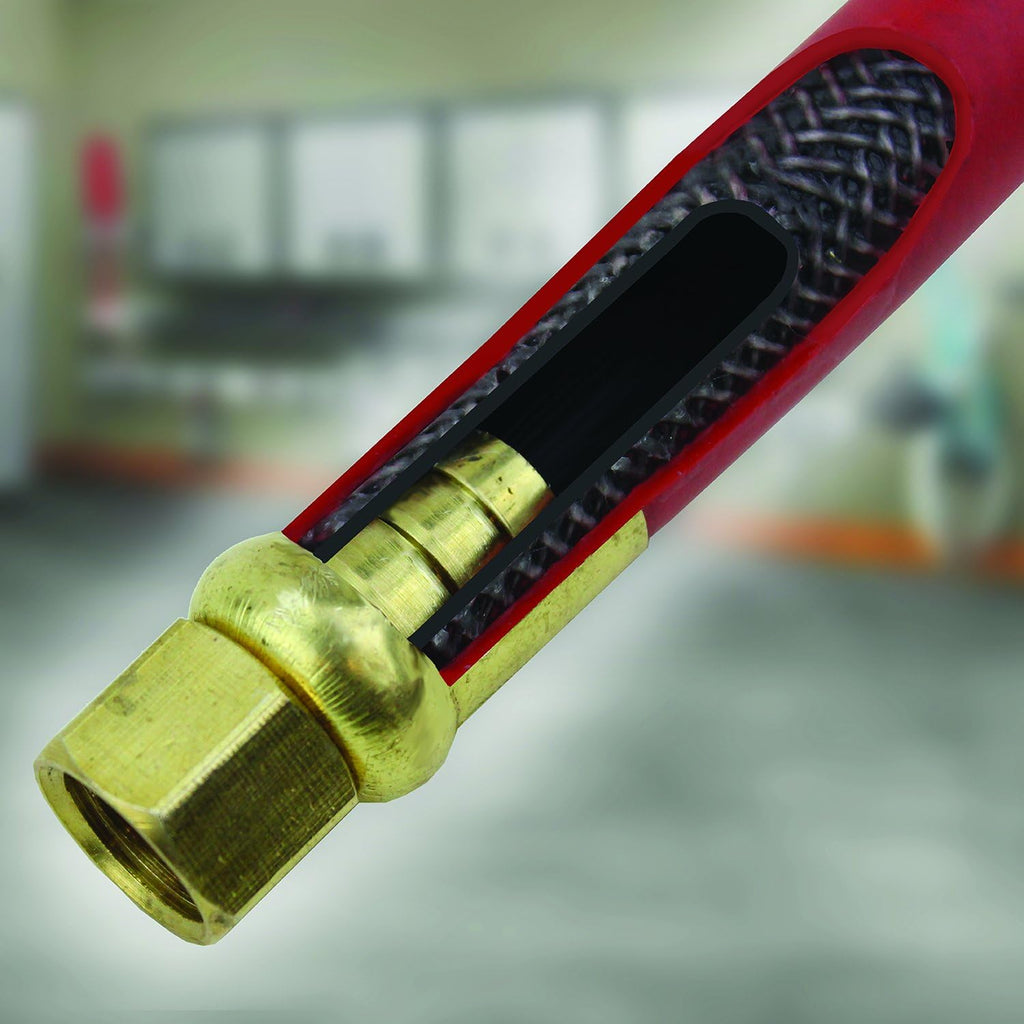 Steel Dual Arm Auto-Retractable Air Hose Reel with 3 ft. Rubber Hose J87917