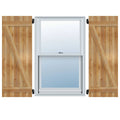 Rough Sawn Western Red Cedar Board-n-Batten Shutters with Z-Bar C19431