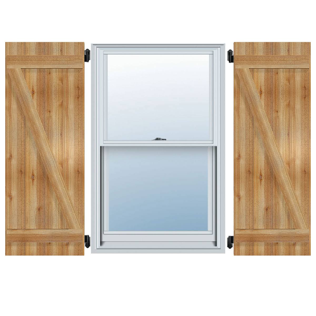 Rough Sawn Western Red Cedar Board-n-Batten Shutters with Z-Bar C19431