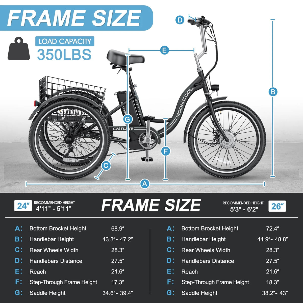Electric Tricycle with Removable Lithium Battery C7674