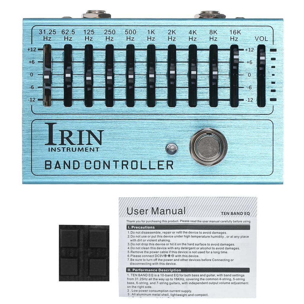 10-Band EQ Guitar Effect Pedal with True Bypass F93156