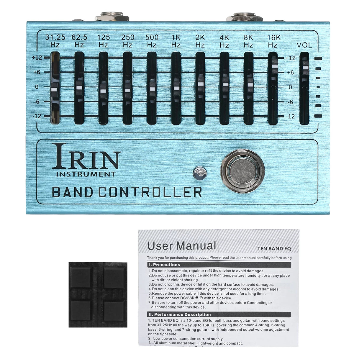 10-Band EQ Guitar Effect Pedal with True Bypass F93156