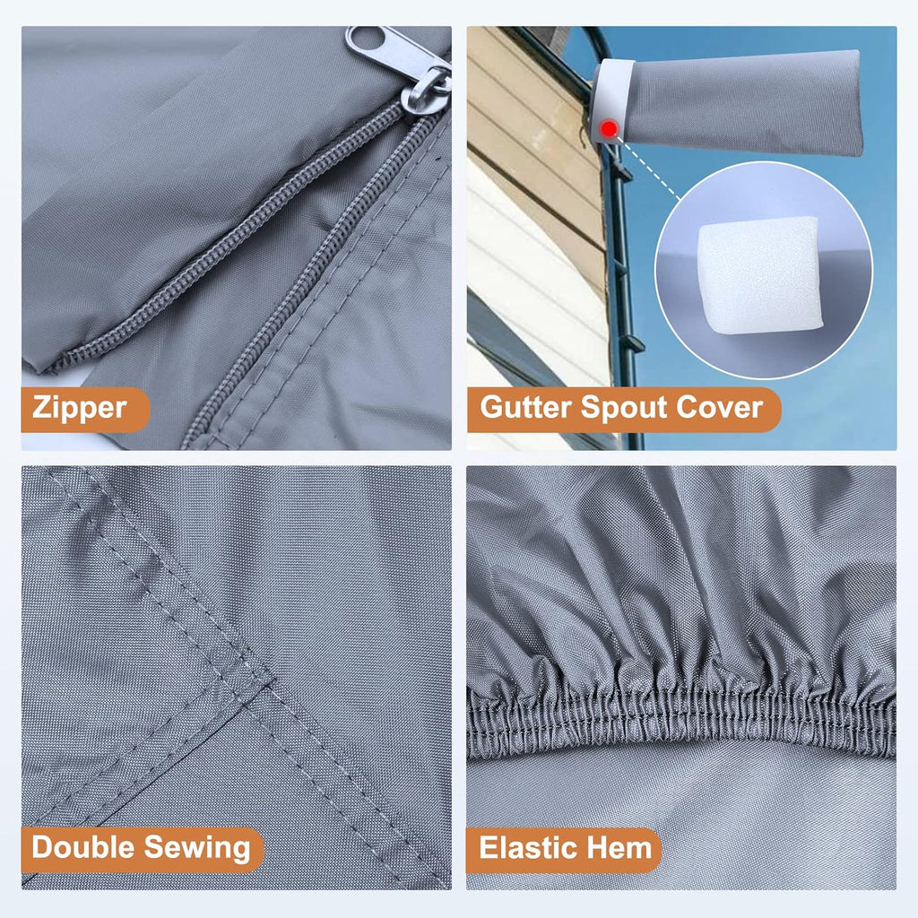 Rip-Stop 210D Class C RV Cover for 29’-32’ Motorhome with 2Pcs Extra Long Straps & Gutter Covers A94972