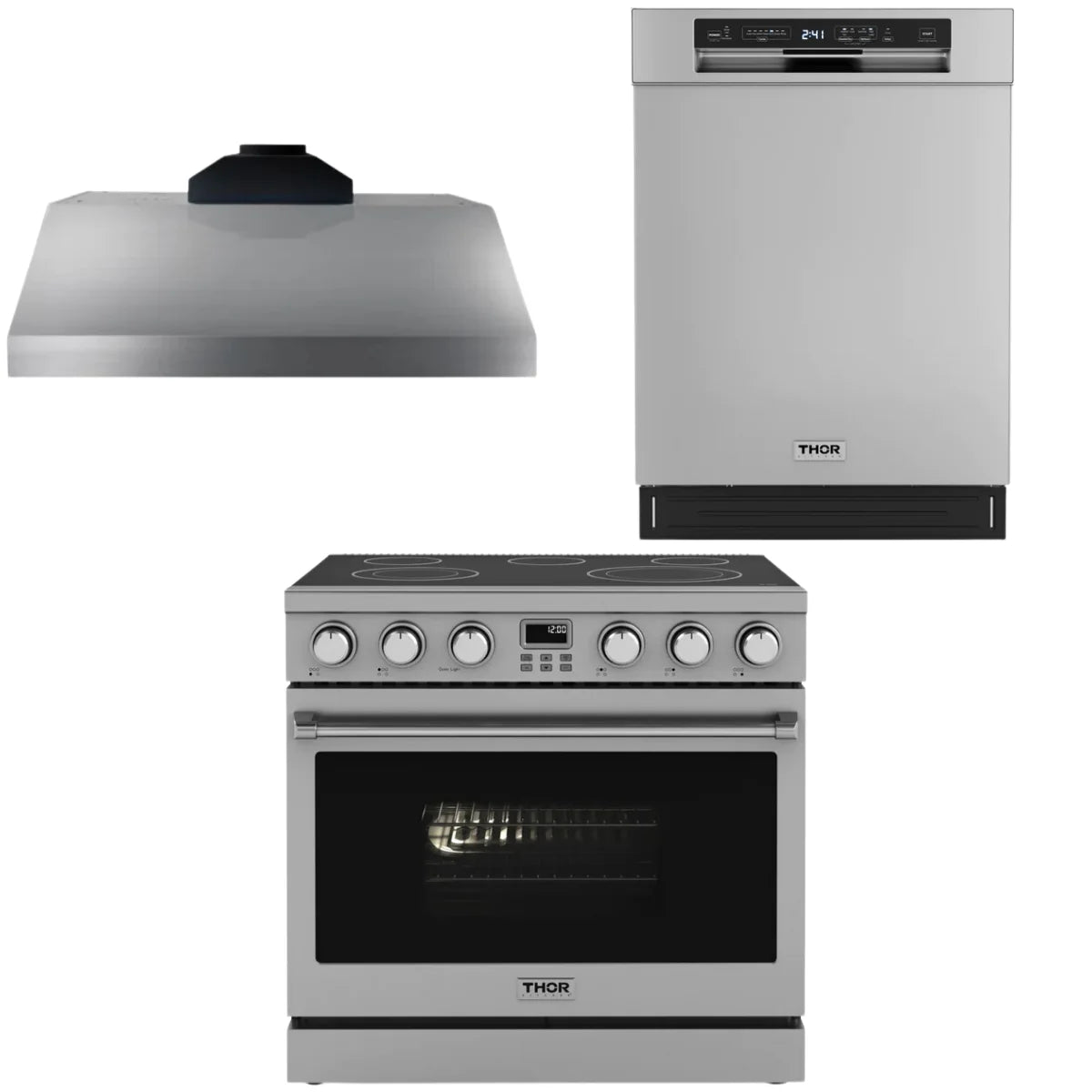 36 Electric Range, Range Hood and Dishwasher P75887