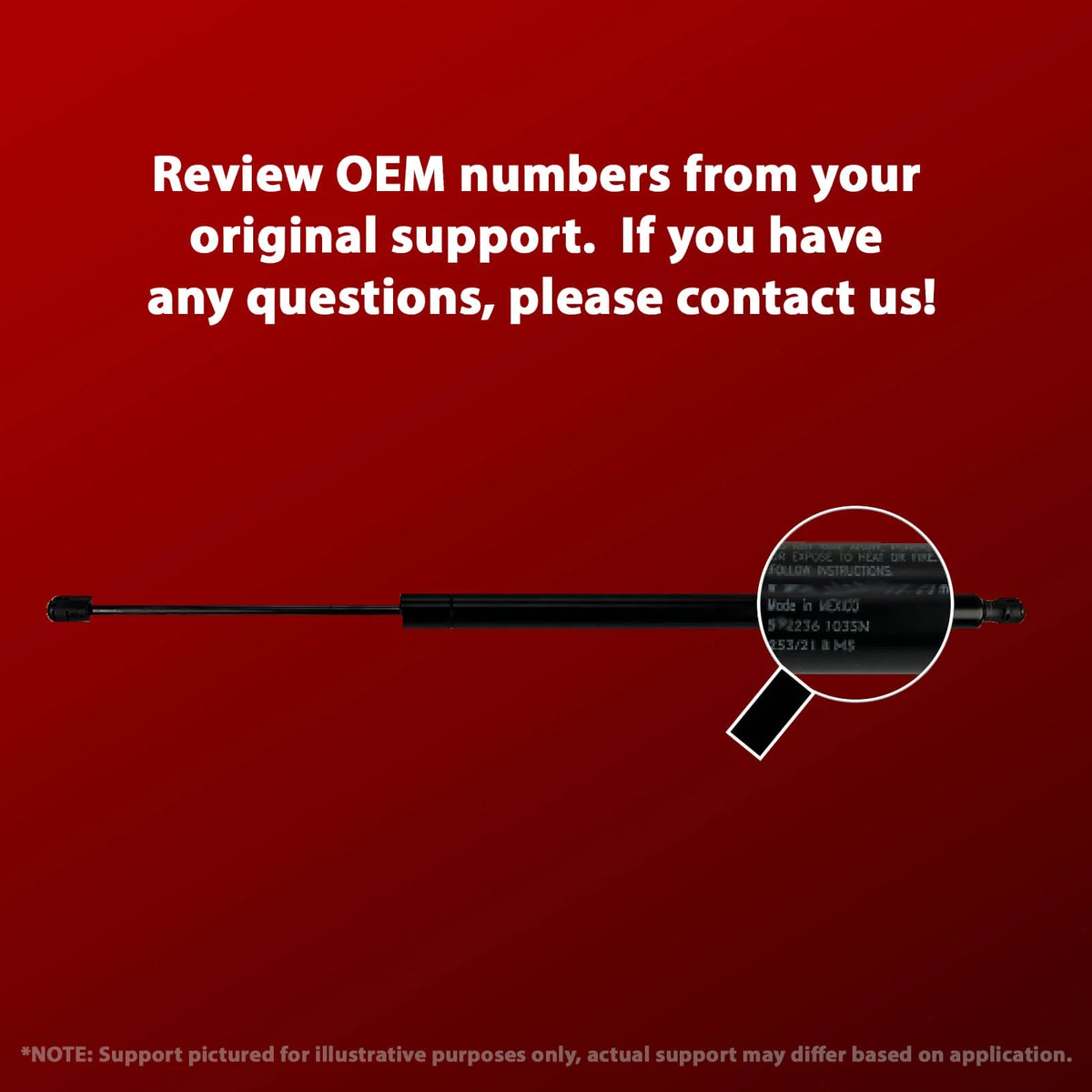 Qty 2 Gas Shock Lift Supports for Honda Hr-V 2016 to 2018 Y1483
