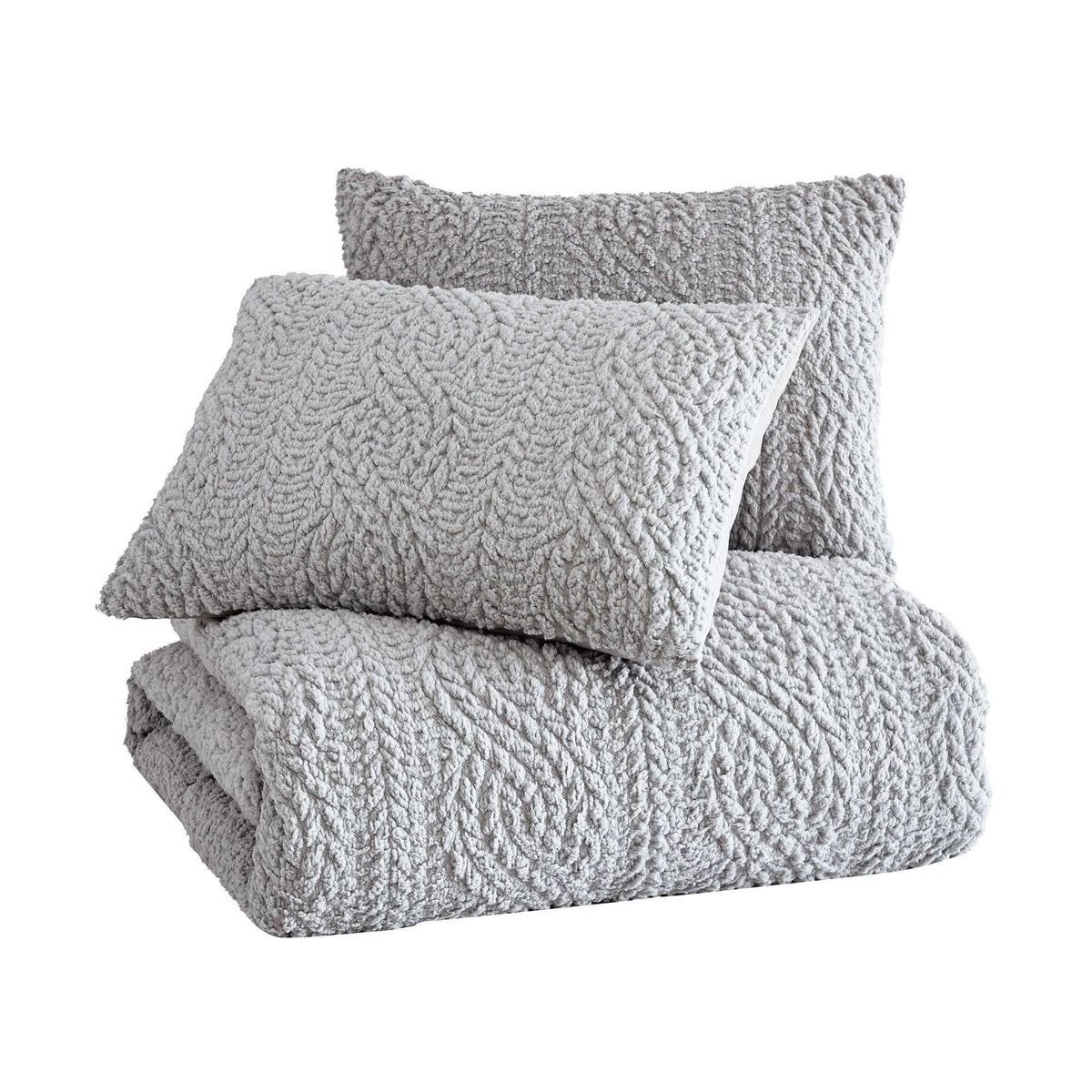 White Twin Sherpa Comforter Set J86473