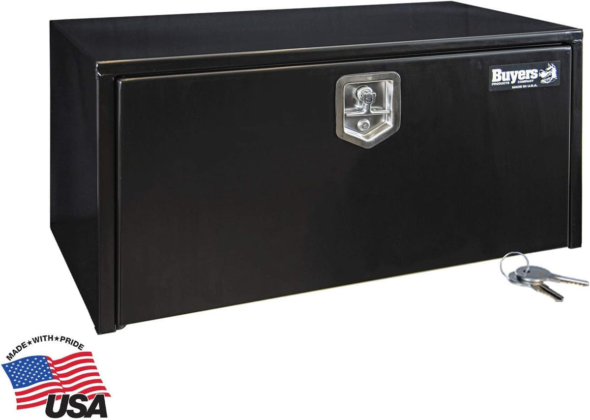 Black Steel Underbody Truck Box with T-Handle Latch, 18 x 18 x 36 Inch Y918025