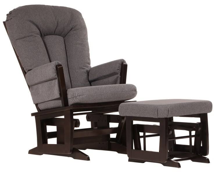 Espresso Glider and Ottoman with Charcoal X54317
