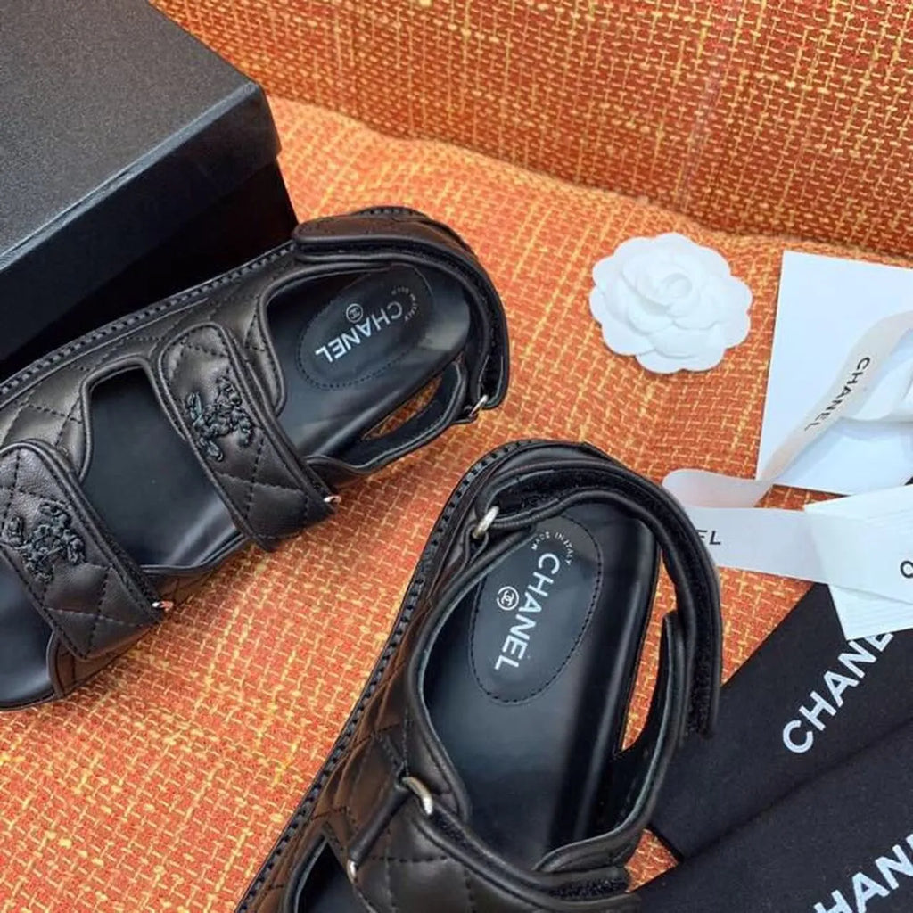 Black Velcro Sandals D37200