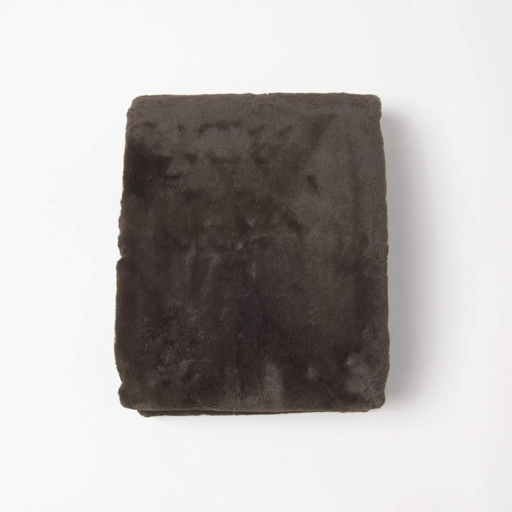 Luxe Faux Fur Throw - Chocolate - 58" W X 60" L M822511