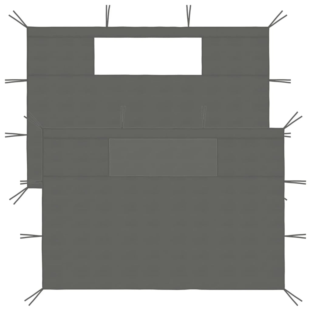 Anthracite Gazebo Sidewalls with Windows 2 pcs K451203