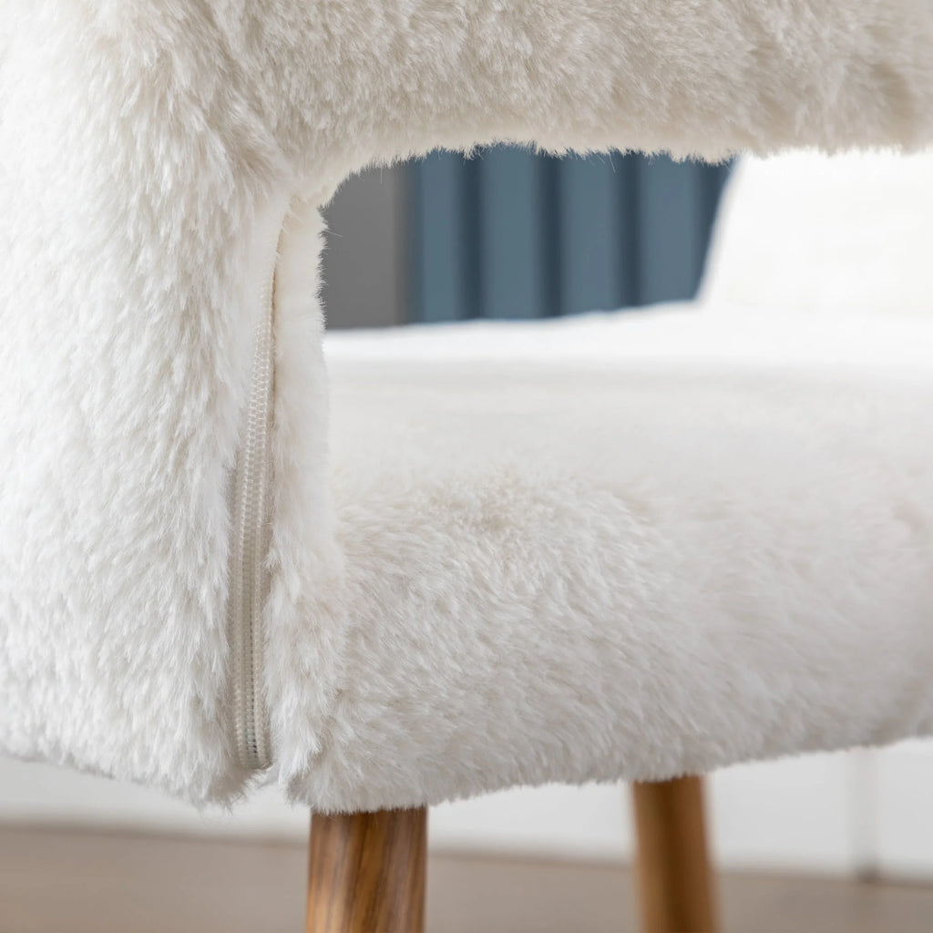 Faux Fur Dining Chairs with Solid Steel Leg T19024