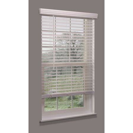 Cordless Faux Wood Blind, white, 24-1/4x22w x 5 U56083