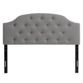 Tufted Light Gray Fabric Headboard P555273