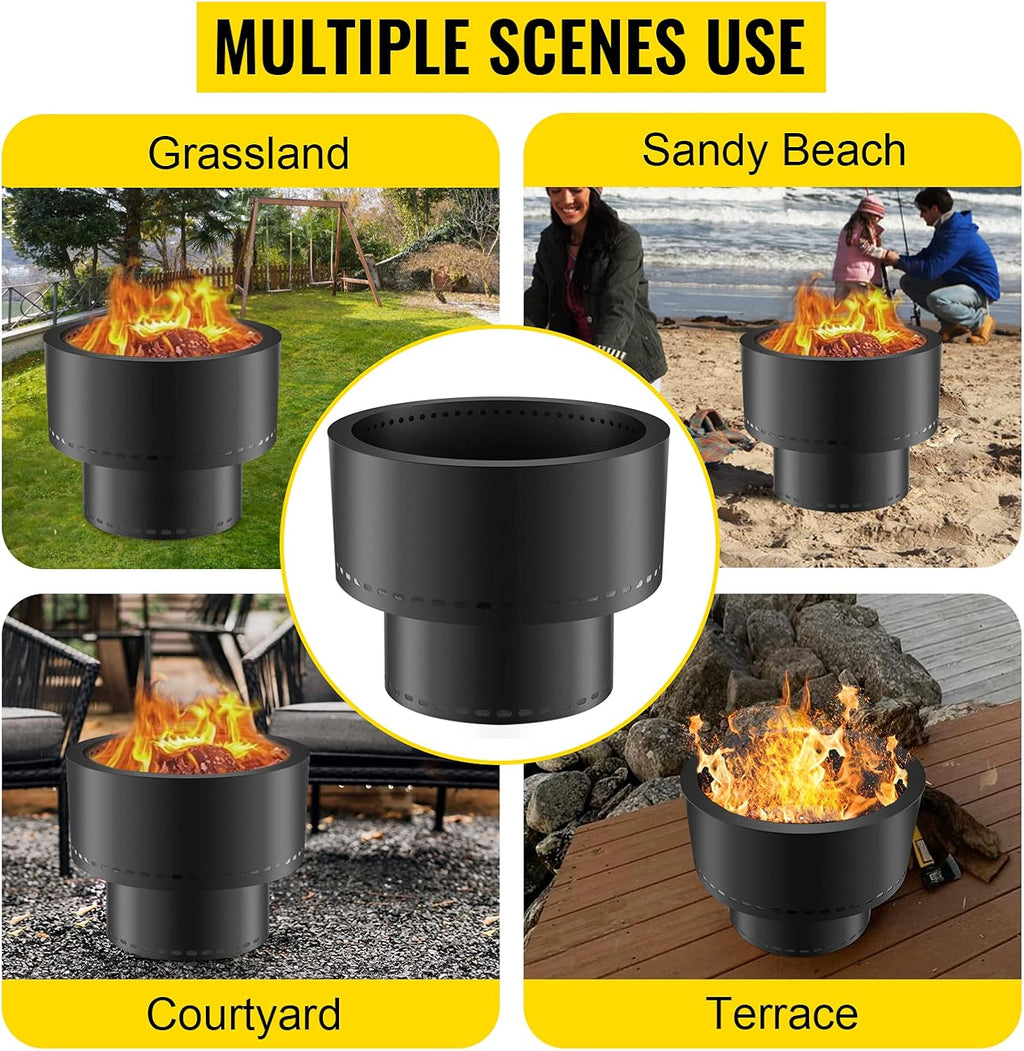 Carbon Steel Smokeless Fire Pit, 13.5 inch Diameter, Portable S824635