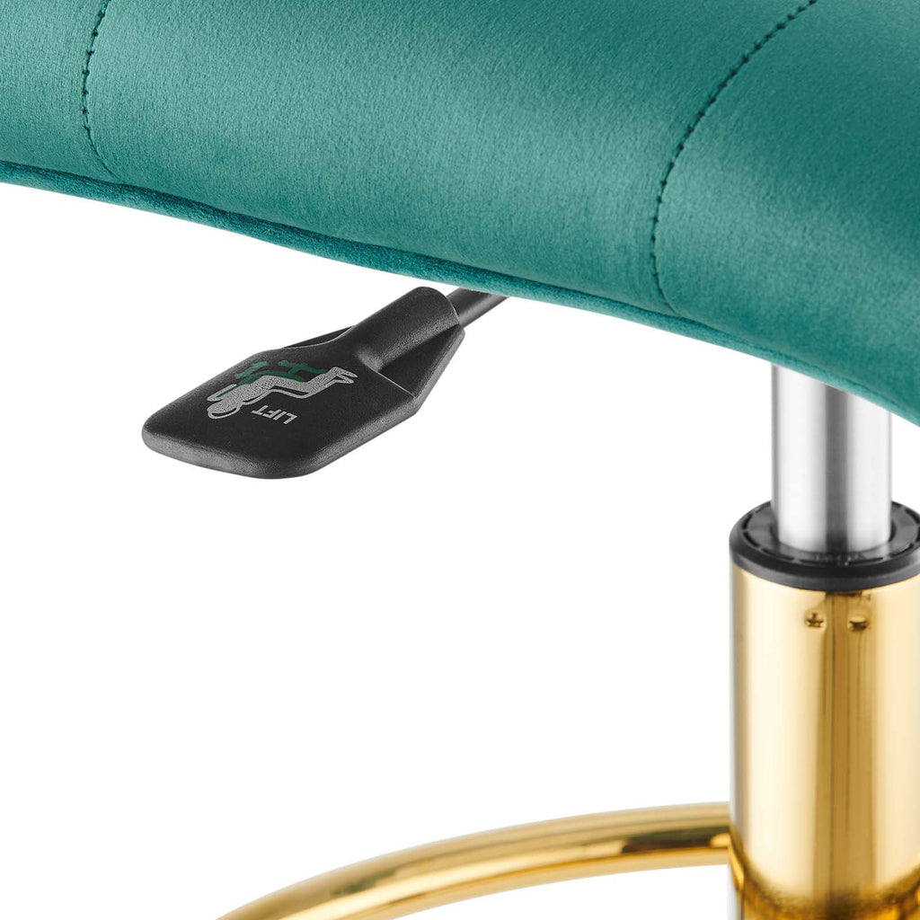 Gold Teal Velvet Drafting Chair U626
