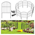 Black 10ft x 24in Rustproof Metal Garden Fence, 10 Pcs B36713