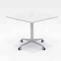 White Pedestal Table with Casters V394723