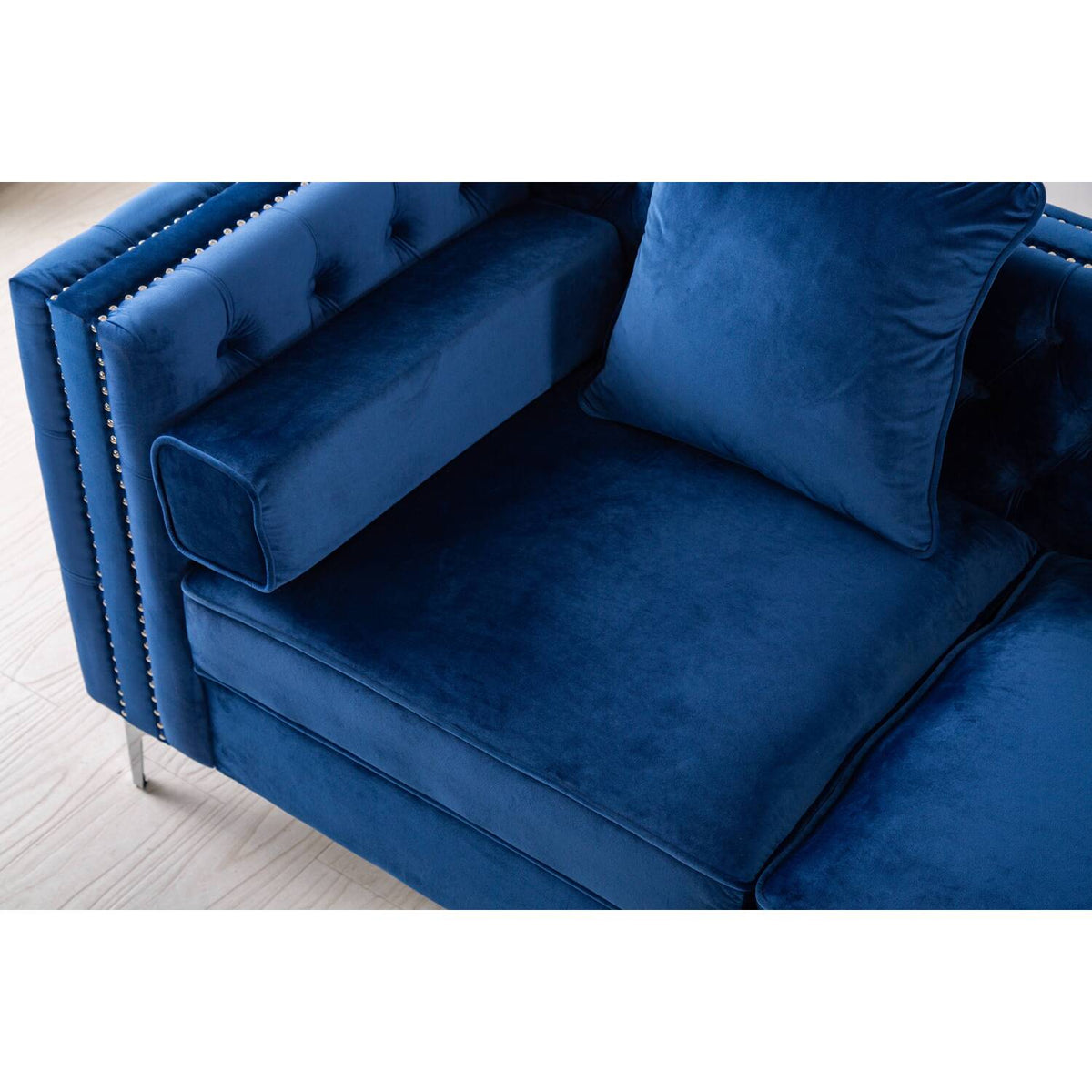 Gray Velvet Sleeper Sectional Sofa C9812