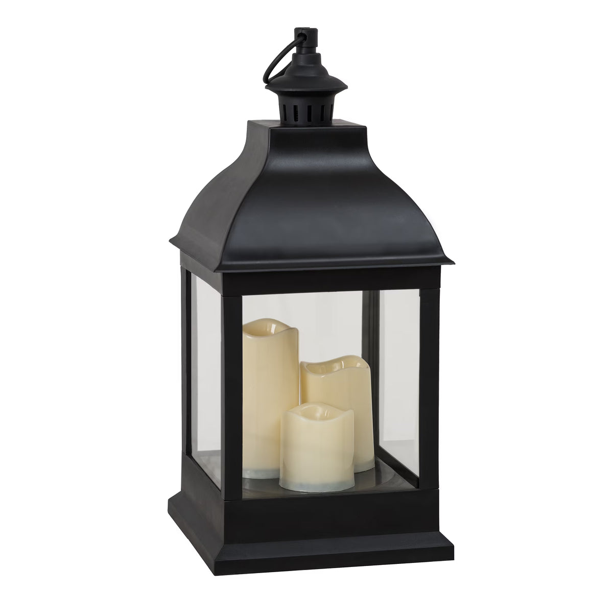 20" Waterproof Hanging LED Candle Lantern with 3 Flameless Candles M41428
