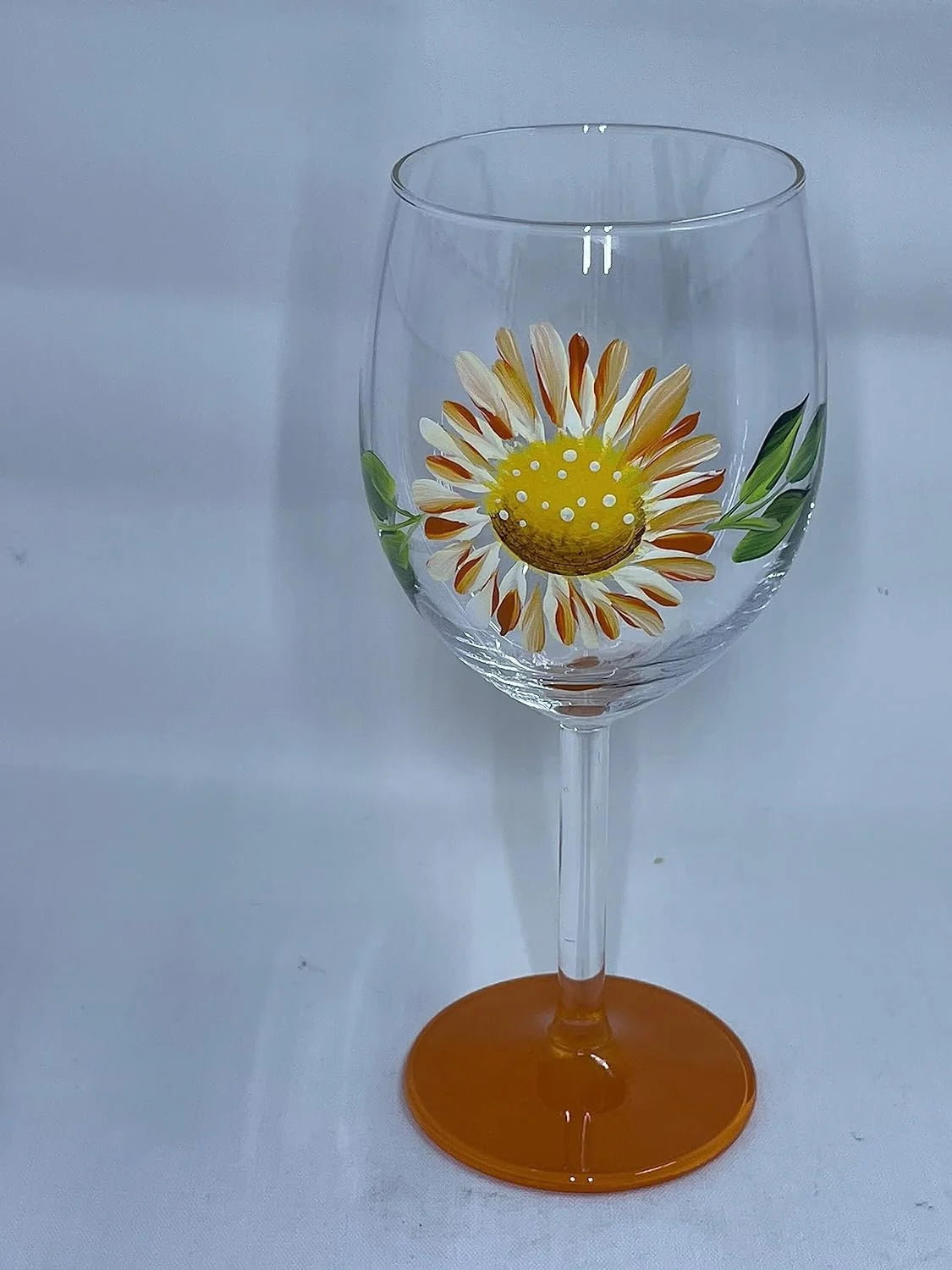 Hand Painted Flower Wine Glasses Stemless 15 Oz Glass S80995