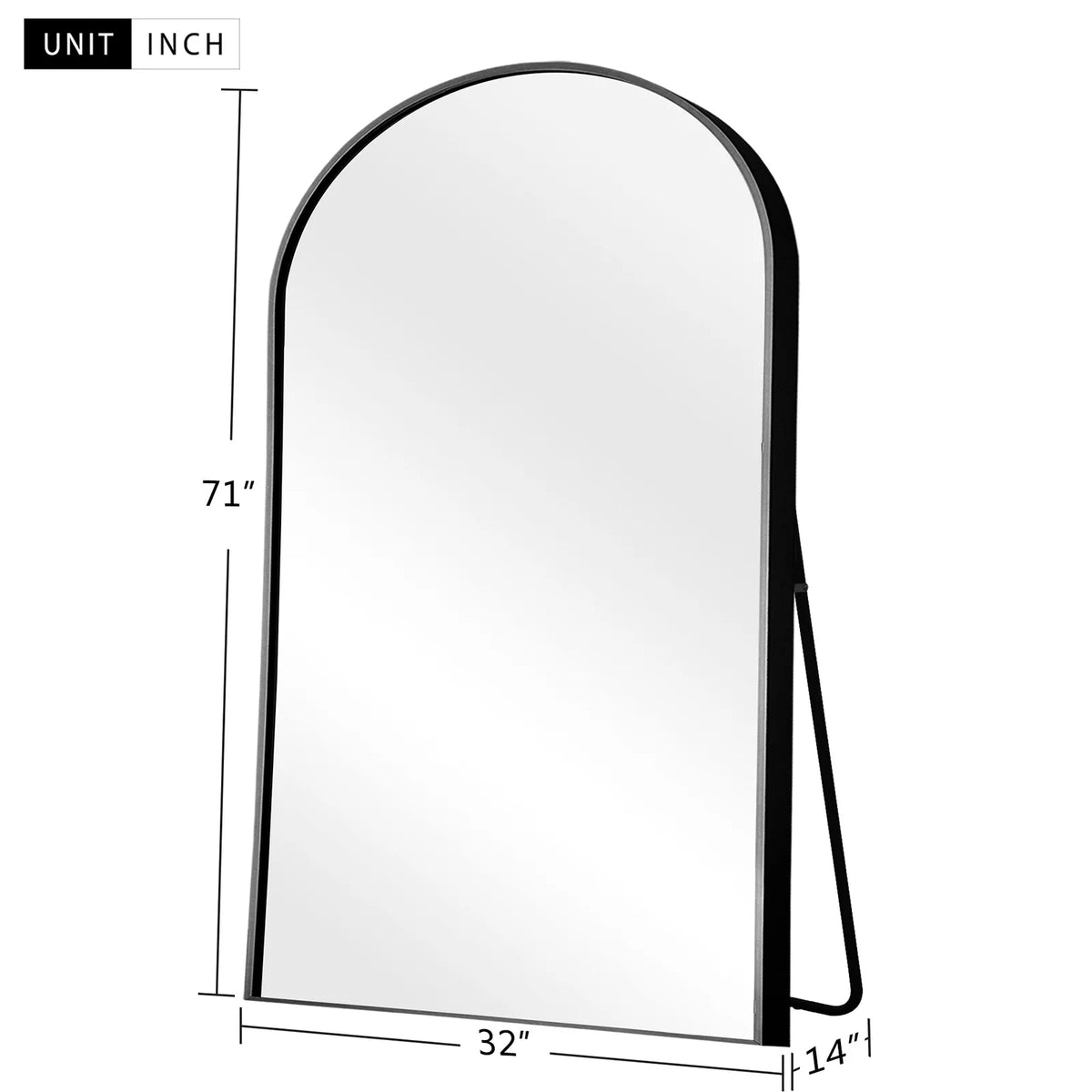 71"x32" Aluminum Alloy Arch Full Length Floor Mirror K945