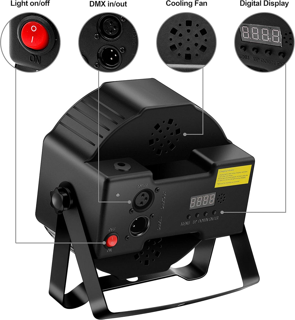 4 Pack Rechargeable Battery Powered RGB LED Uplights I4447