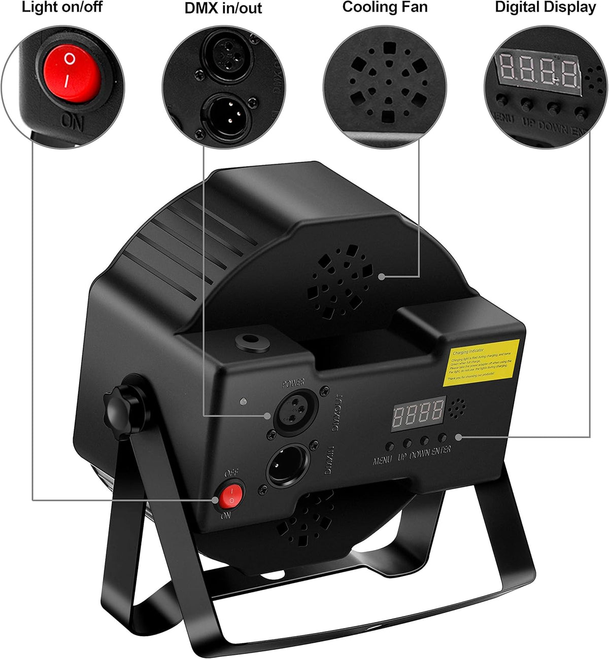 4 Pack Rechargeable Battery Powered RGB LED Uplights I4447