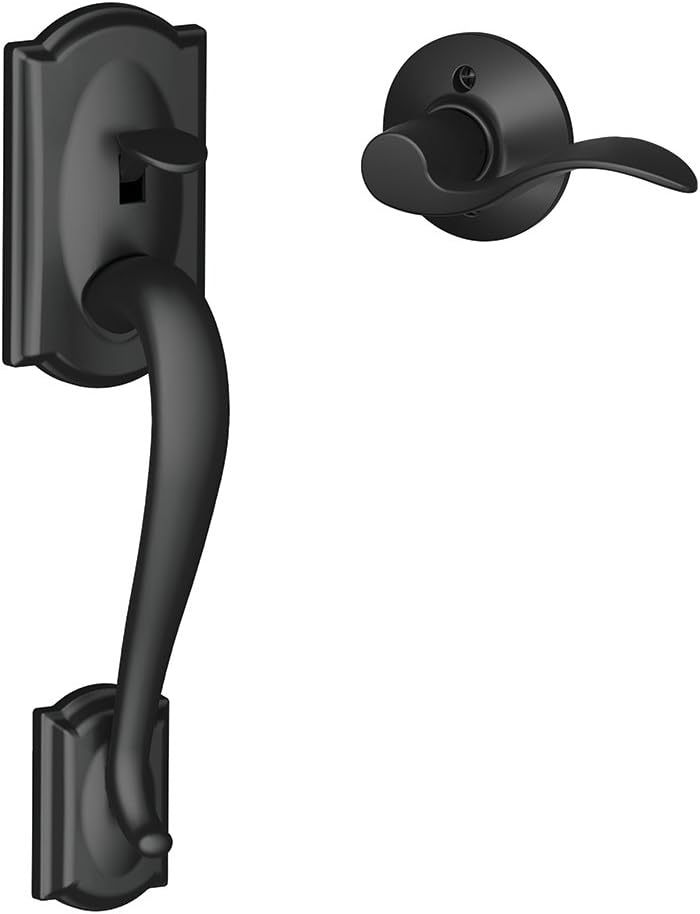 Matte Black Lower Half Front Entry Handleset with Lever V73515