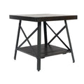 Gray 24" End Table with Solid Wood Top and Open Storage Shelf C2429