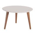Solid Wood 24" Round Coffee Table in Off White P62840