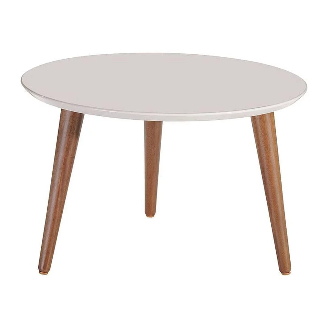 Solid Wood 24" Round Coffee Table in Off White P62840