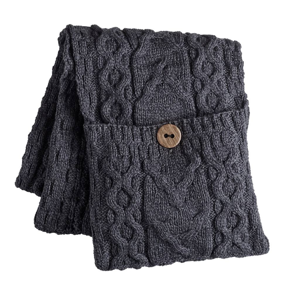 Charcoal Wool Pocket Scarf W835743